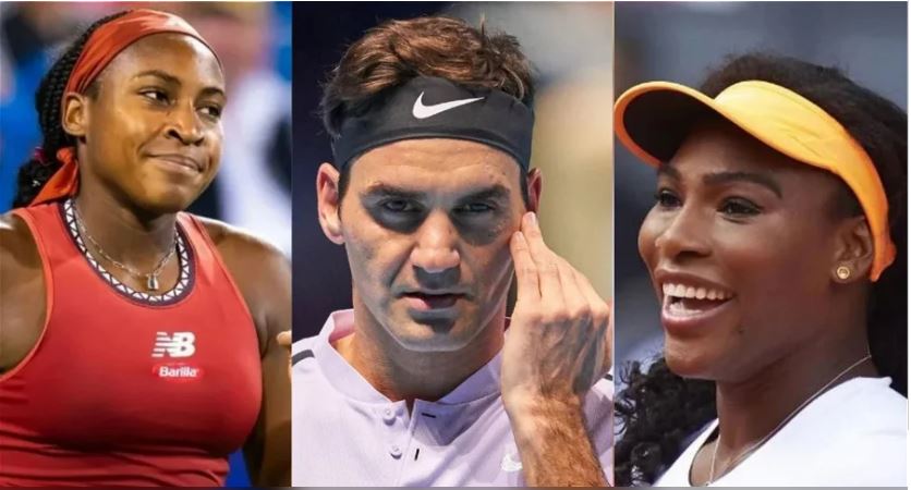 Roger Federer, Serena Williams, and Coco Gauff